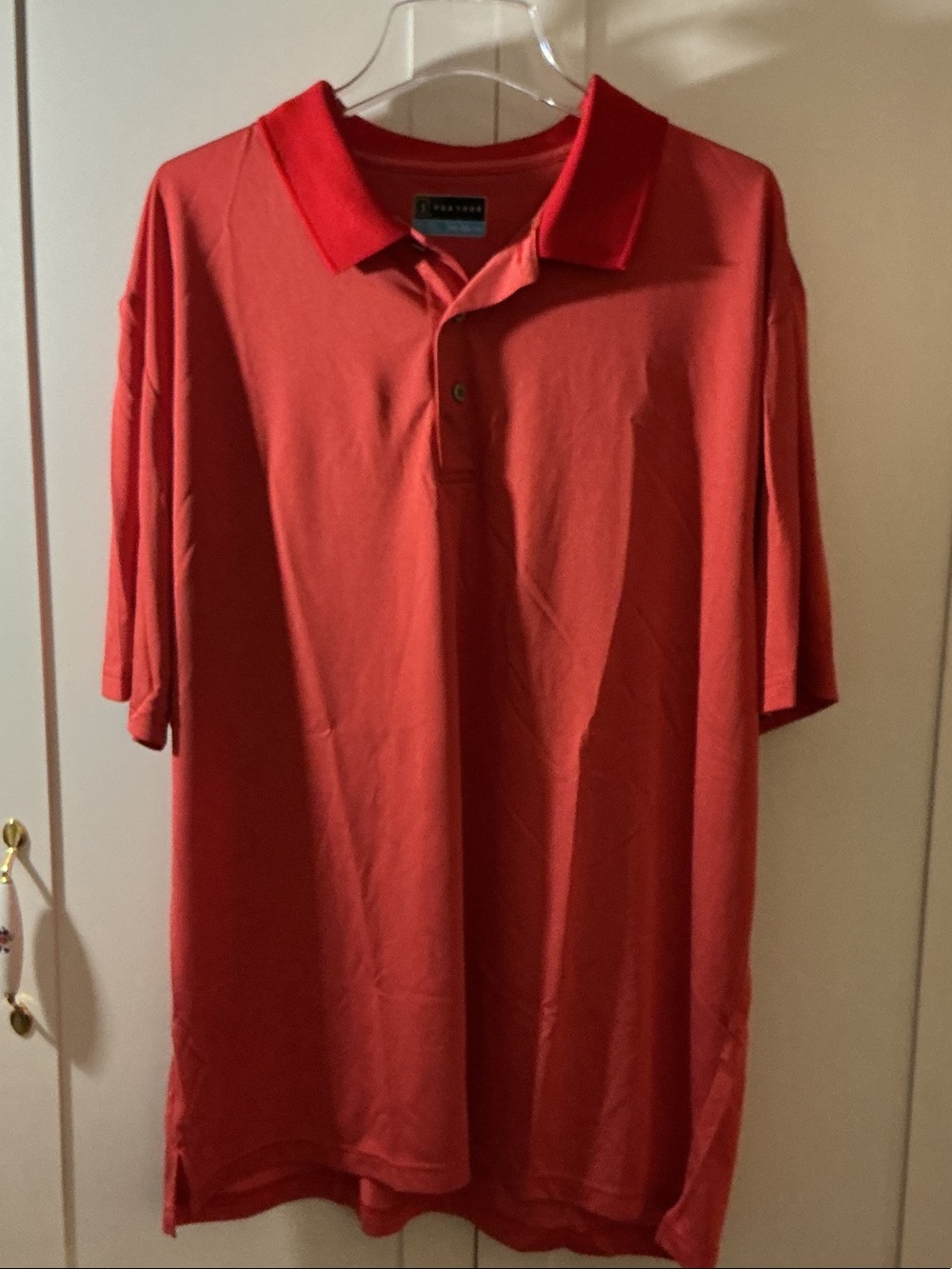 PGA Tour Men's Red Short Sleeve Polo